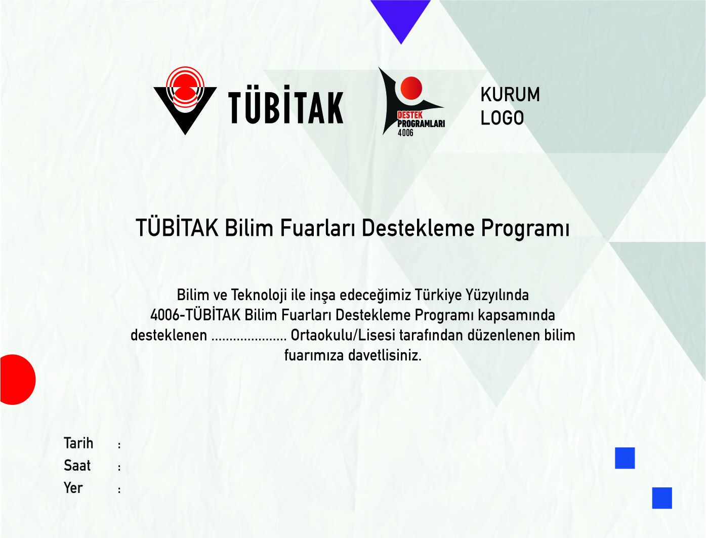 TÜBİTAK 4006 DAVETİYE D01