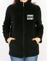 Fermuarlı Polar - Baskılı